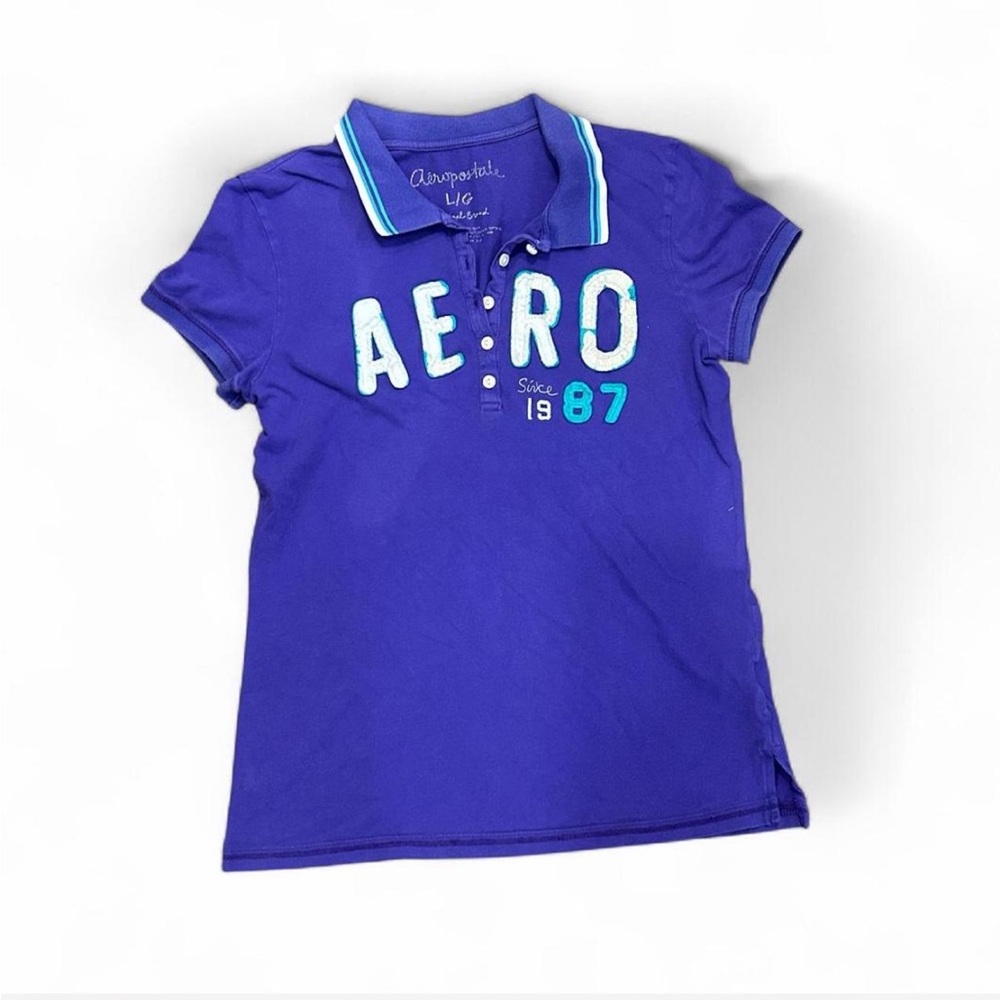 Aeropostale Purple Polo with Turquoise Accent